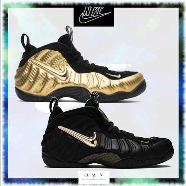 フォームポジット 偽物 レア品★NIKE Air Foamposite Pro Metallic Gold/Black