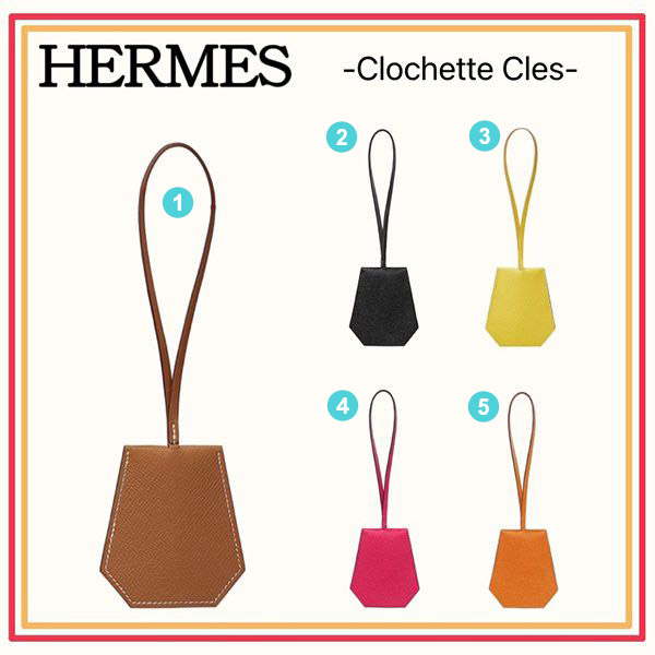 エルメス キーリング 偽物 クロシェット クレ Clochette Cles  レザーチャーム