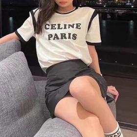 【セリーヌ】PARIS ボクシーTシャツ 偽物コットンジャージー2X890671Q