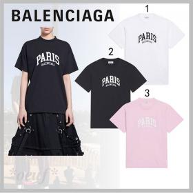 ◆バレンシアガ◆CITIES PARIS ロゴ ウィメンズ コットンTシャツ 偽物 お洒落に♪