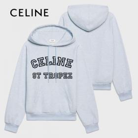 大人気セリーヌ サントロペ ロゴプリン 偽物Hoodie ライトブルー セリーヌ2Y379450I.07LE