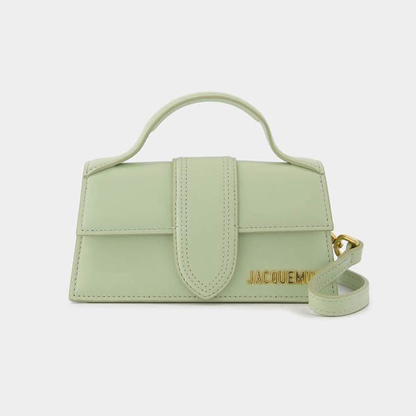 ジャックムス 偽物 Le Bambino bag in Green Leather 【セレブ多数愛用】22H213BA006-3063