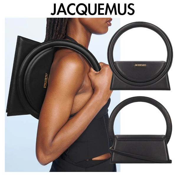 ジャックムス 偽物 ☆おしゃれ☆JACQUEMUS＊Le sac Rond トップハンドバック 意外性抜群★日本!!人気！