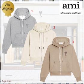 AMI PARIS 偽物 AMI DE COEUR ジップアップ パーカー【国内即発】