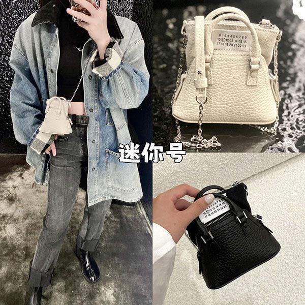 メゾンマルジェラ 偽物 MM6 トートバッグ 5AC ミニ ベビー Leather Baby bag