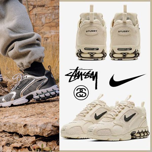 stussy 偽物 ナイキ エア ズーム スピリドン  ナイキ スニーカー コピー Air Zoom Spiridon Cage 2 Stussy Fossil CQ5486-200