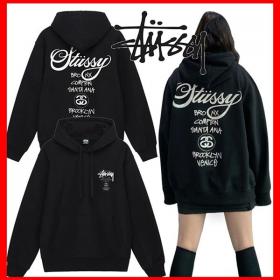 ★人気★【STUSSY パーカー 偽物】★Stussy DSM World Tour Hoodi.e Black★