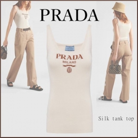 プラダ Silk tank top シルク 偽物リブタンクトップP29A1O_11MY_F0304_S_222