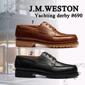 綺麗なJ.M. WESTON 偽物 Derby bateau★ダービーシューズ 2色 114130269011​