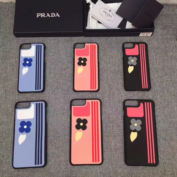 PRADA 2017新作 プラダコピー ケース ラバー iPhone 7 PETALO+NERO/1ZH035_2BG4_F046J