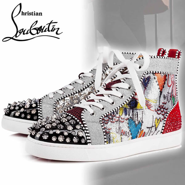 2018先行入荷 クリスチャン ルブタンコピー CHRISTIAN LOUBOUTIN NoLimit ハイカット スタッズ マルチ