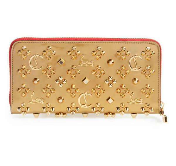 2019新作限定 CHRISTIAN LOUBOUTIN クリスチャン ルブタンコピー Panettone Spiked Leather Wallet 長財布