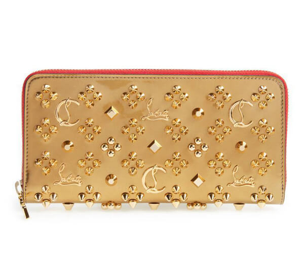 2019新作限定 CHRISTIAN LOUBOUTIN クリスチャン ルブタンコピー Panettone Spiked Leather Wallet 長財布