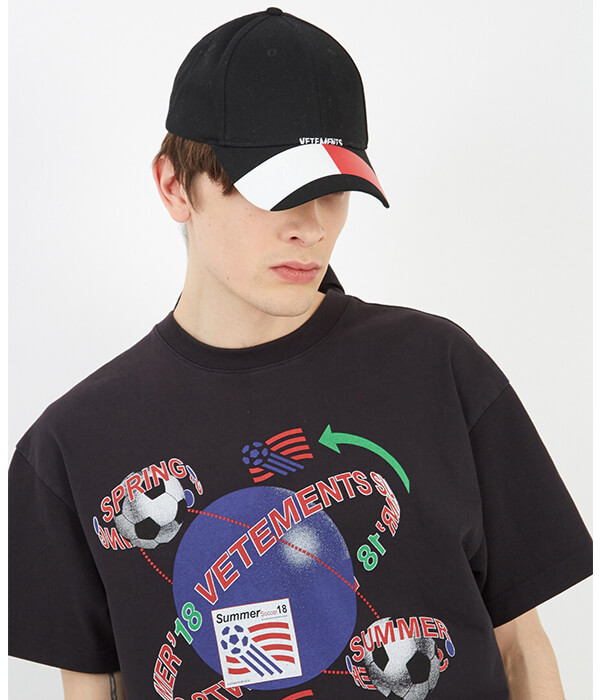 VETEMENTS ヴェトモンスーパーコピー Tommy-print canvas cap キャップ