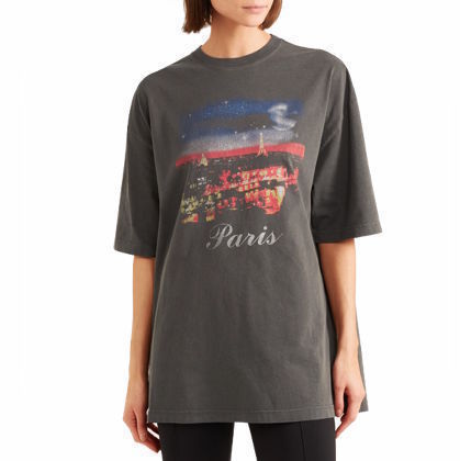 2018SS バレンシアガスーパーコピー 大人気 Oversize Paris プリントTシャツ 480065TYK361055