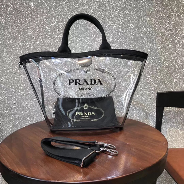 2018新作 PRADA プラダスーパーコピー PVC ショッピング トートバッグ 1BG1652BY5F0002