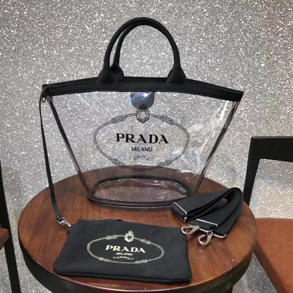 2018新作 PRADA プラダスーパーコピー PVC ショッピング トートバッグ 1BG1652BY5F0002