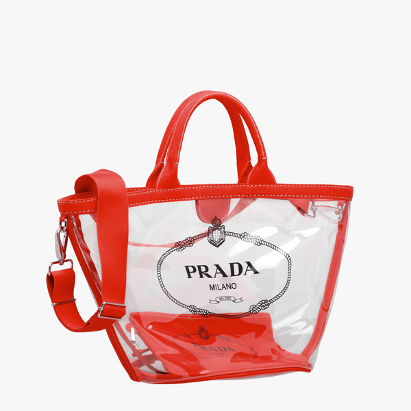 2018SS ☆PRADA プラダスーパーコピー☆ビニール ハンドバッグ 1BG166 rosso