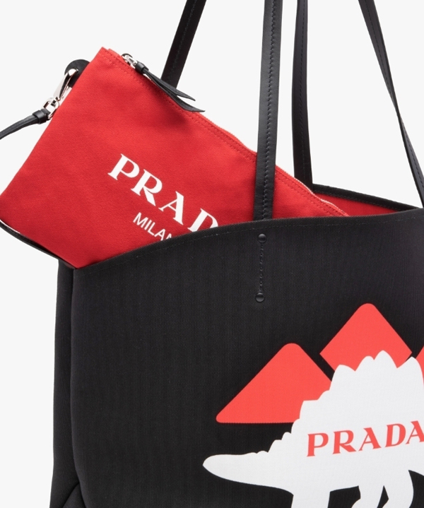 2018新作 PRADA プラダコピー☆ポップなロボット キャンバストートバッグ 1BG220_4OMA_F0P50_V_OS7