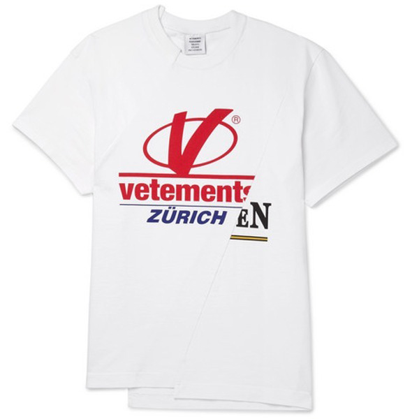 VETEMENTS(ヴェトモンスーパーコピー) 大人気！ アシンメトリー ロゴ Tシャツ