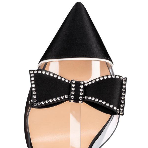 19SS未入荷☆ルブタンコピー Christian Louboutin☆ビジューリボン Naked Bow サンダル 黒