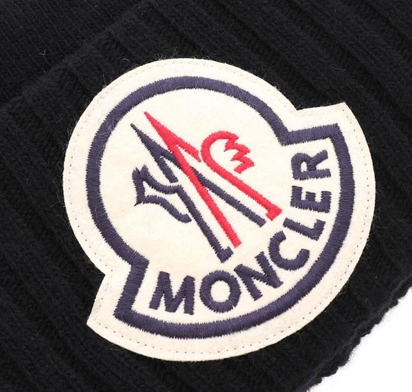 2024新作品★MONCLER モンクレールスーパーコピー《ブラックウール ロゴ パッチビーニー》29926200_A9186_778