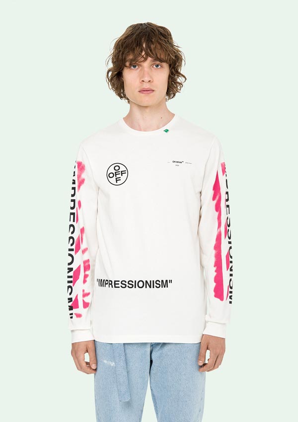 ホワイト オフ ホワイト パーカー 偽物 Off-White 19SS DIAG STENCIL トレーナー_WHITE