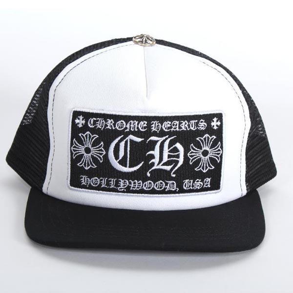 CHROME HEARTS インボイス原本/クロムハーツ キャップ コーデ スーパーコピー/ メッシュキャップ ブラックXホワイト CH