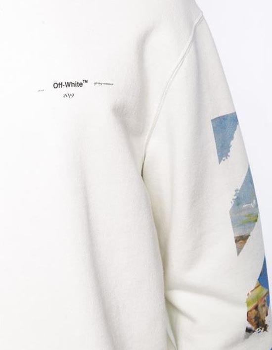 ホワイト オフ ホワイト レプリカ トレーナー OFF WHITE 19SS DIAG COLORED ARROWS SLIM 芸能人