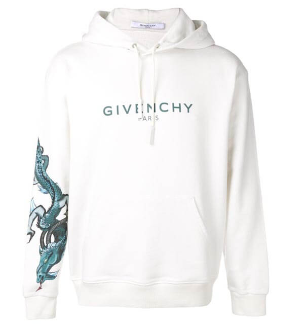 2024新作限定人気 ジバンシィ偽物 GIVENCHY 20AW Logo&Dragon パーカー_WHITE