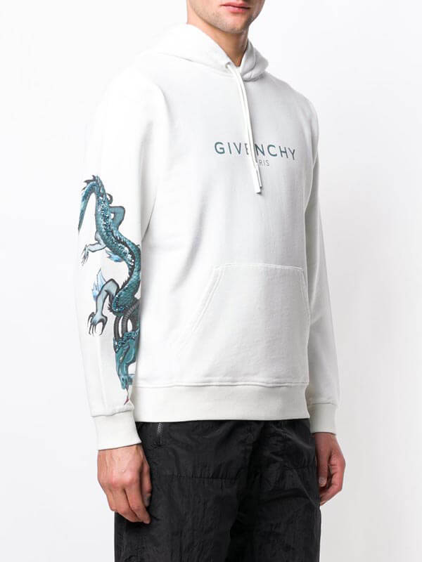 2024新作限定人気 ジバンシィ偽物 GIVENCHY 20AW Logo&Dragon パーカー_WHITE