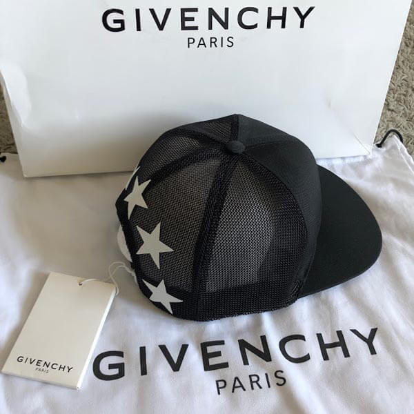 2020最新/限定 ジバンシィコピー GIVENCHY Flat Flat-Bill Star Hat / Cap / Black Cap キャップ ハット ジバンシー 星柄 スター