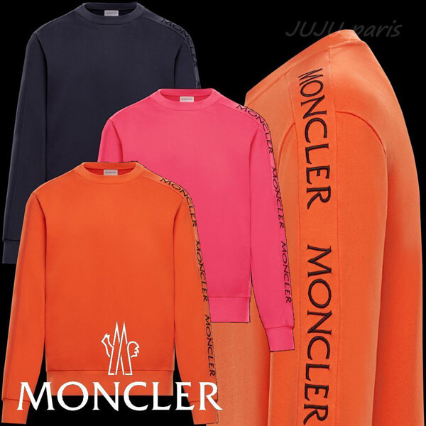 【MONCLER モンクレール 偽物】2020SS新作 袖ロゴ プルオーバー (オレンジ)F1091 8G73310 8098U 326