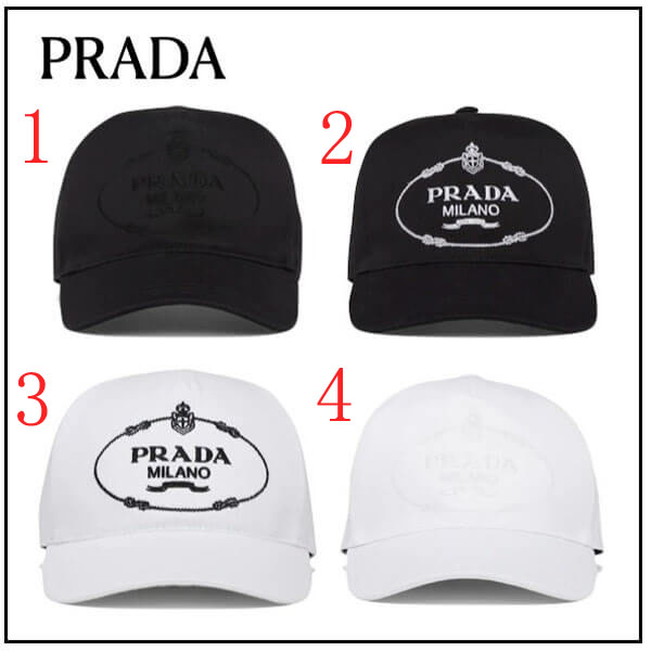 PRADA プラダ キャップ コピー コットン プリントロゴ キャップ☆ 1HC179_2DB1_F0009