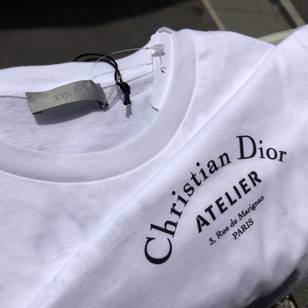 “Christian ディオール Atelier”ディオール ロゴTシャツ コピー＊White 863J621I0533_C089