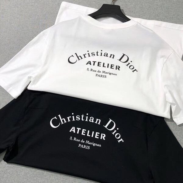 “Christian ディオール Atelier”ディオール ロゴTシャツ コピー＊White 863J621I0533_C089