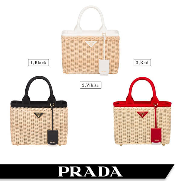 【人気】PRADA プラダ かごバッグ コピー★ ウィッカーカゴ ハンドバッグ 1BG835_2E28_F0N86