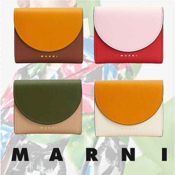 ★MARNI マル二 財布 コピー★バイカラー バイフォールドウォレット 全4色 PFMO0004Q2 LV589