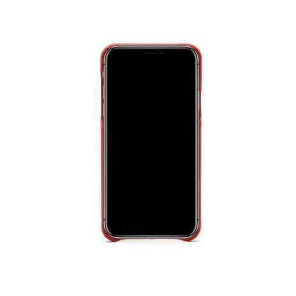 ロエベ ケース コピー iPhoneX レザーケース レッド シンプル ロゴ入り