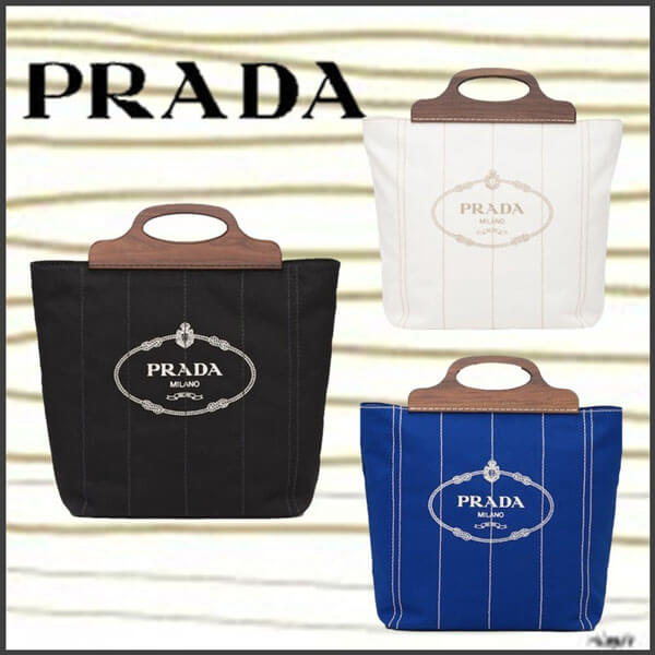 プラダ キャンバストート コピー 新作＊PRADA＊ コットンキャンバスバッグ / 3色カラー 1BG349_2DLA_F0002_V_OOO