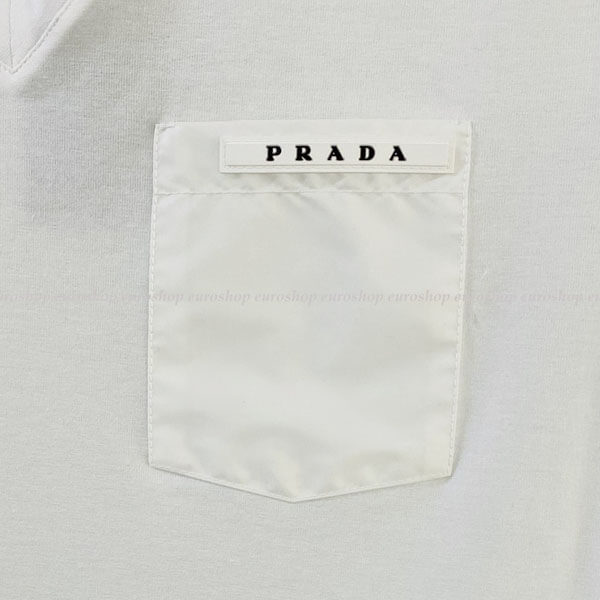 プラダ Tシャツ コピー PRADA■プラダ■ナイロンポケットブラックバッジTシャツ SJN251_COTONE_STRETCH_NERO