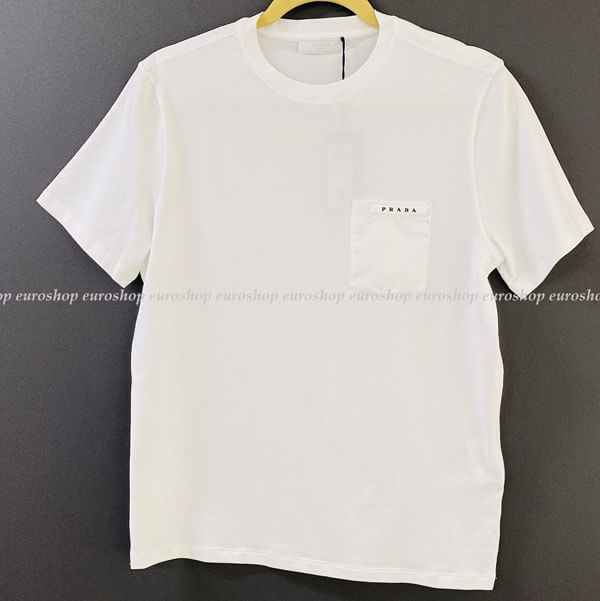 プラダ Tシャツ コピー PRADA 着心地◎ストレッチコットン素材 ポケット付半袖Tシャツ