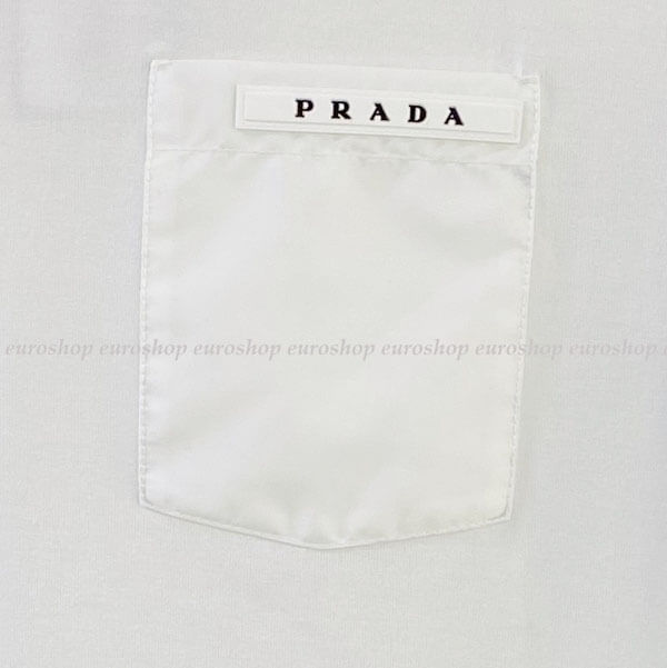 プラダ Tシャツ コピー PRADA 着心地◎ストレッチコットン素材 ポケット付半袖Tシャツ