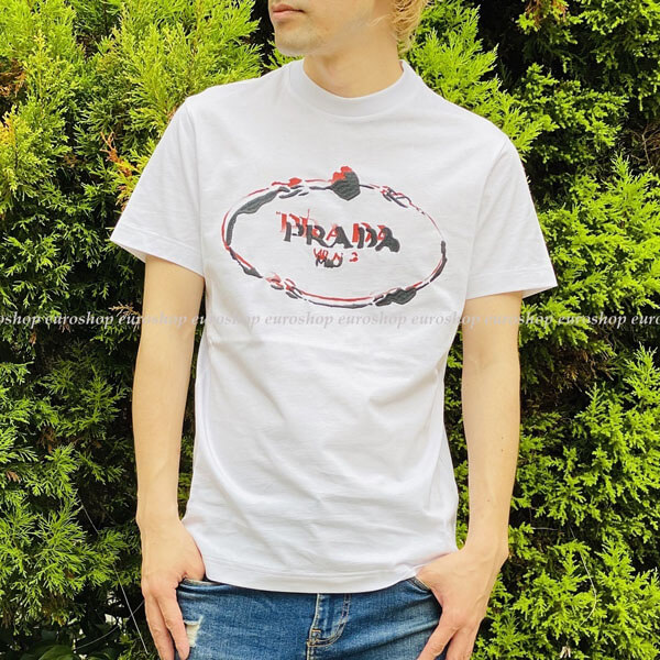 プラダ Tシャツ コピー ★PRADA★刺しゅうロゴ Tシャツ 2カラー♪UJN555