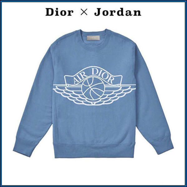 ディオール ナイキ ニット 偽物【ディオール×Jordan】ジョーダンコラボニット 超激レア Air ディオール Wings Sweater "Blue"