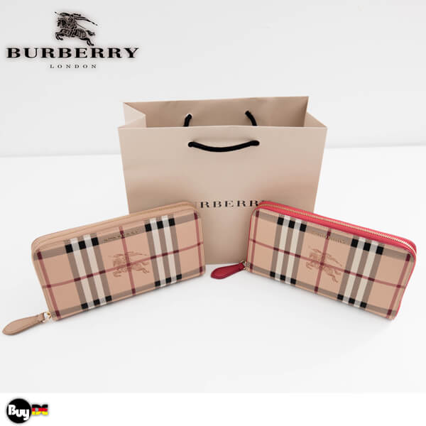 バーバリー 財布 偽物★Burberry アウトレット★ チェック柄ラウンドジップ