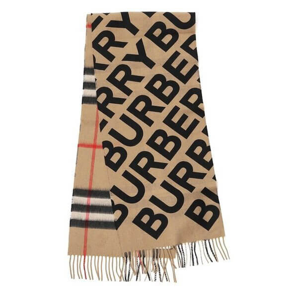 バーバリー マフラー コピー BURBERRY チェック&ロゴ カシミアマフラー 8024480A1189