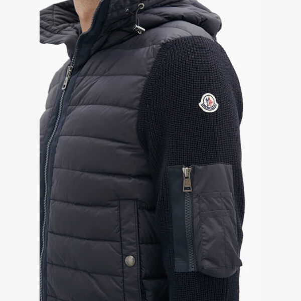 モンクレール ダウン コピー MONCLER モンクレール ニット ダウン フード カーディガン 