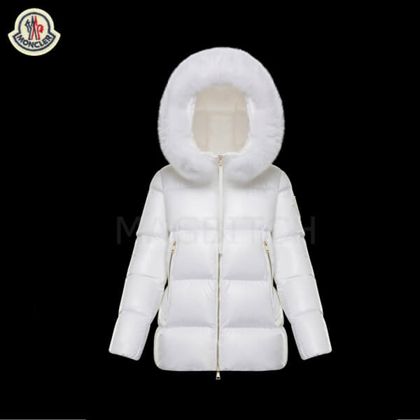 モンクレール 偽物 2020-21AW MONCLER GIVRE FOXファーダウンジャケット ホワイト