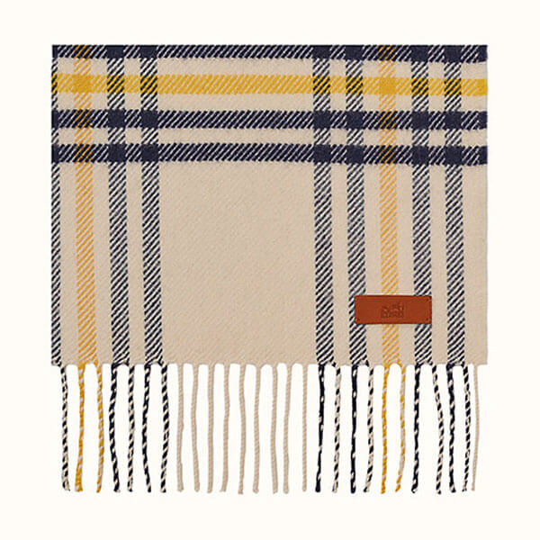 エルメス スカーフ 偽物★エルメス Blanket Check Scarf ★ カシミヤマフラー H259031S